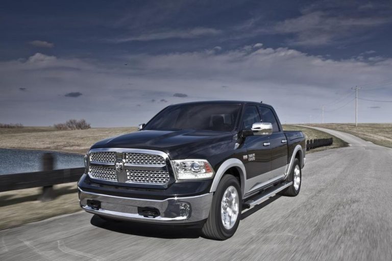 Ram 1500 side view used for running board fitment guide