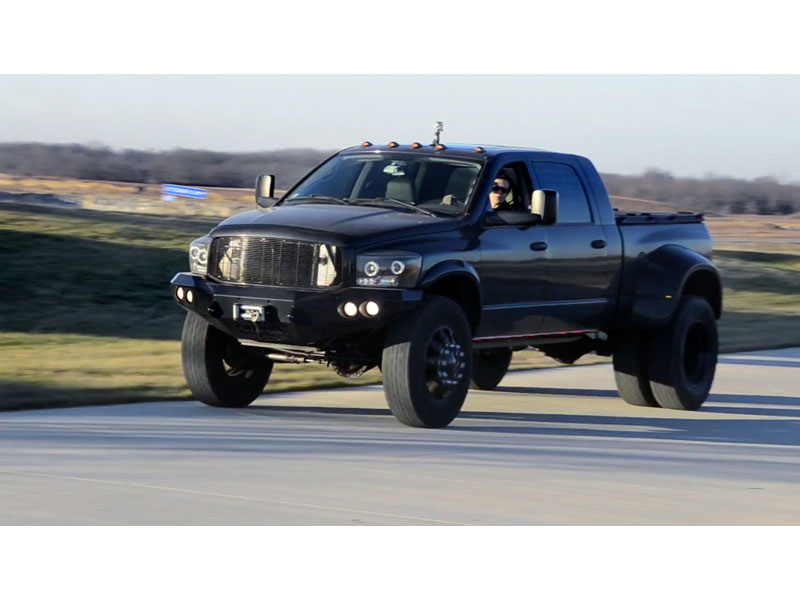 Heavy duty Ram truck front end used for grille fitment guide