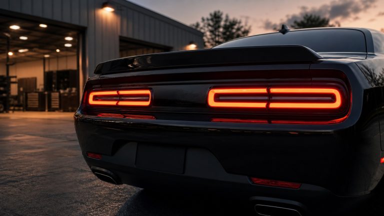 Challenger rear lighting layout used for lens and assembly fitment checks.