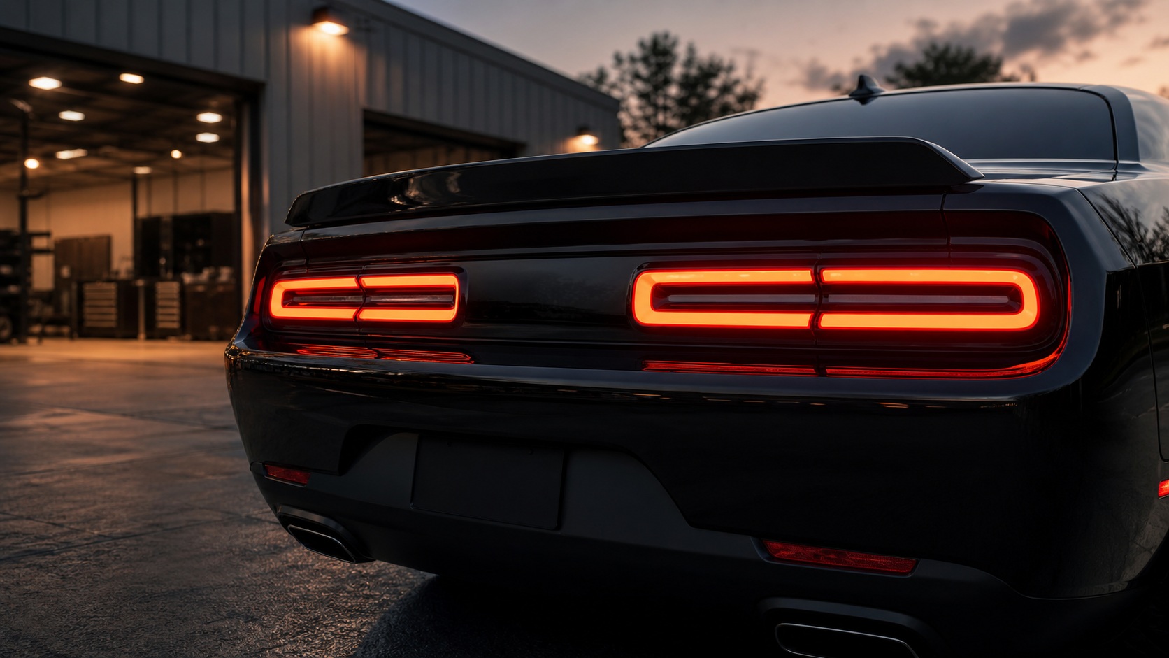 Challenger rear lighting layout used for lens and assembly fitment checks.