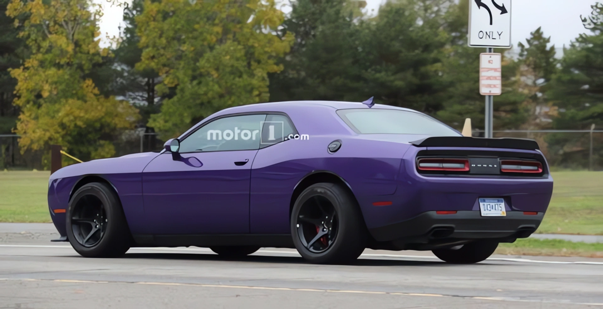 Aggressive look of Dodge Challenger ADR without camouflage